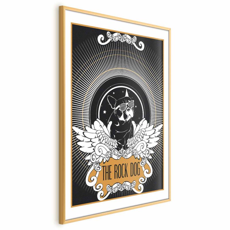Plakat Artgeist The Rock Dog 29,7x42 cm z ramą złotą 1 szt