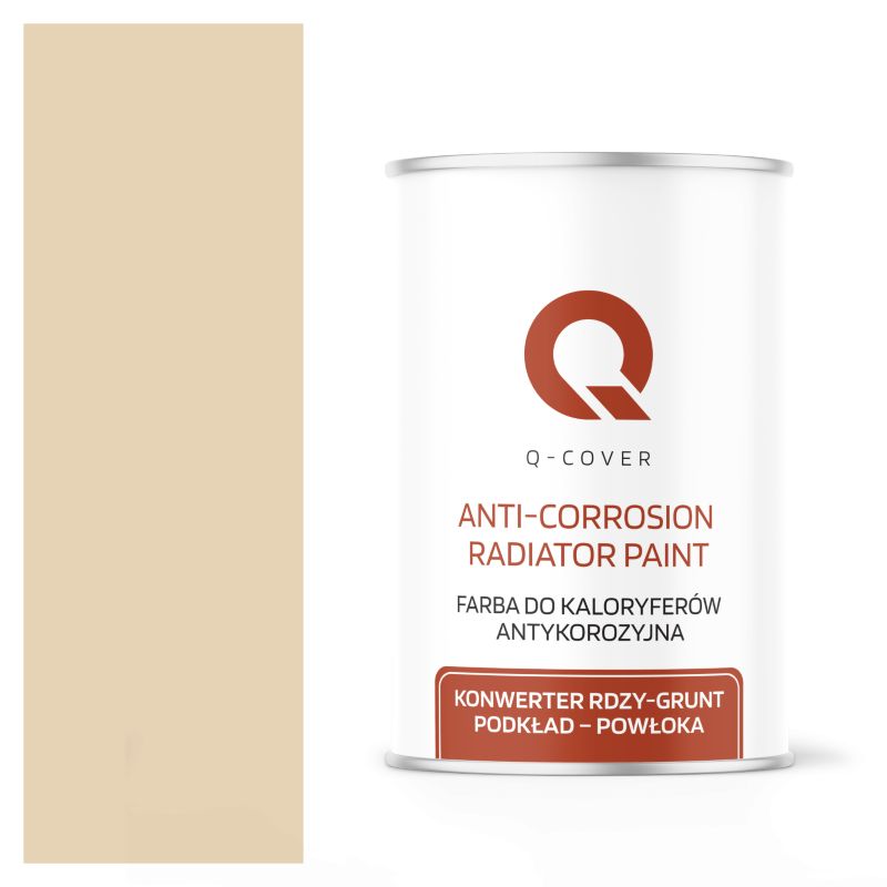 Farba do Kaloryferów Antykorozyjna Q-Cover Kremowo beżowy RAL1015 Półmat 1L