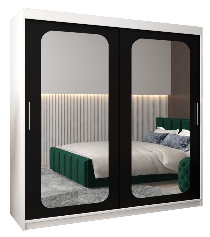 Szafa przesuwna Garderoba Abiks PROMO T3 200 biały/czarny 1 szt.