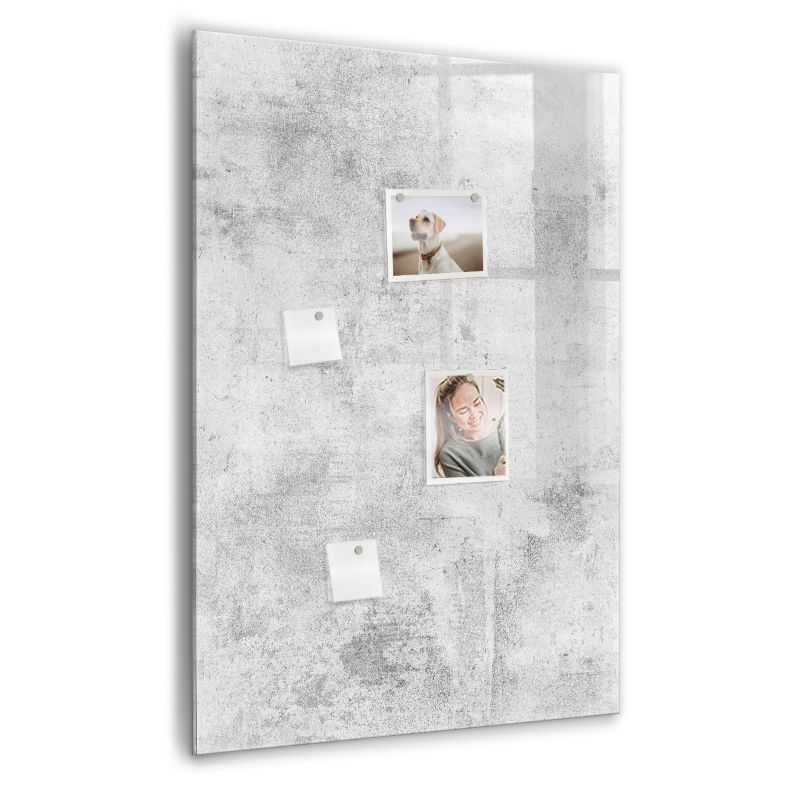 Szklana tablica magnetyczna Wallfluent 70x100 cm Betonowy mur Czarny marker 1 szt.