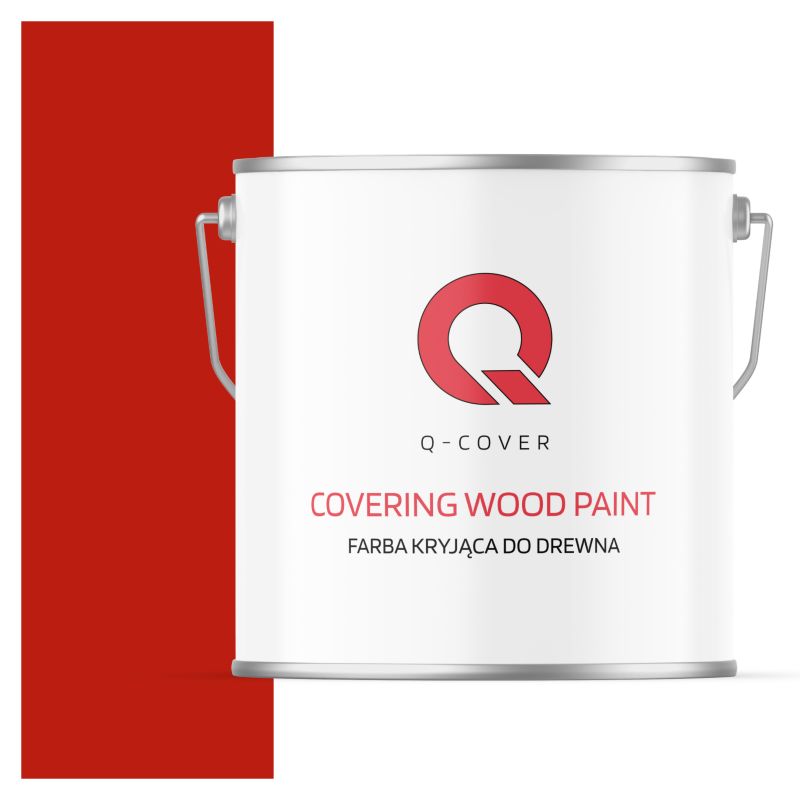 Farba Kryjąca do Drewna Q-Cover Czerwony RAL3020 Mat 5L
