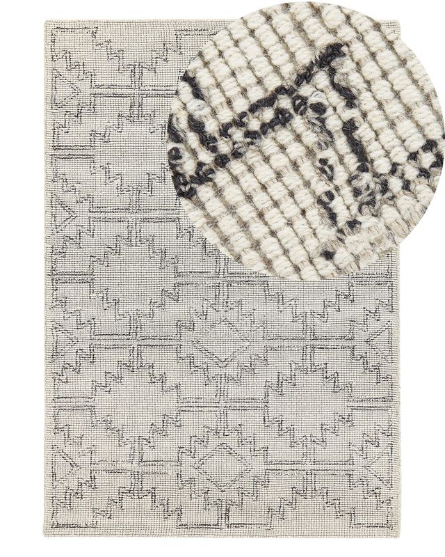 Dywan wełniany 140 x 200 cm beżowo-czarny Urla 1 szt.