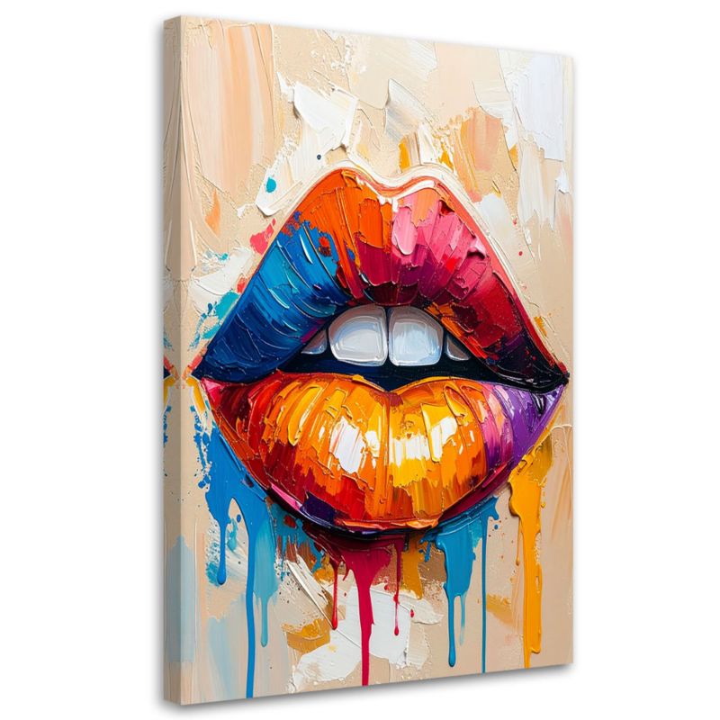 Obraz do sypialni salonu Feeby Kolorowe Usta Abstrakcja 40x60cm 1szt