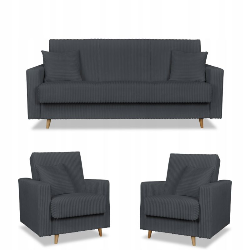 Zestaw mebli wypoczynkowy do salonu fotele Family Meble Rene grafit 1szt