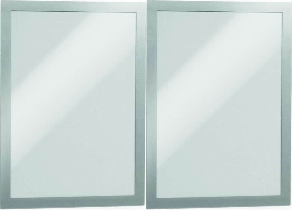 2x Ramka magnetyczna Durable Duraframe, samoprzylepna, A4, 2 sztuki, srebrny