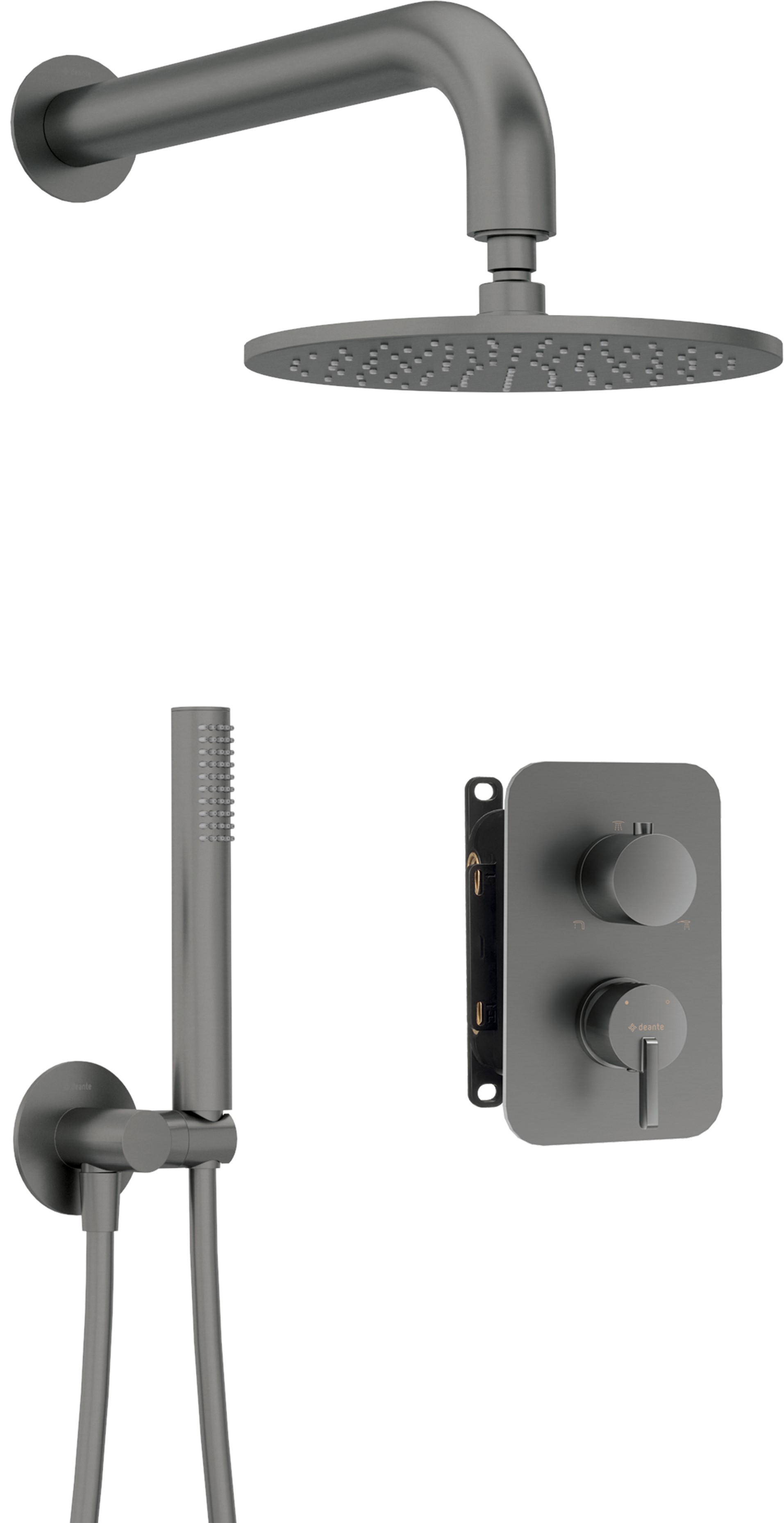 Deante Silia zestaw prysznicowy podtynkowy titanium BXYYDQSM