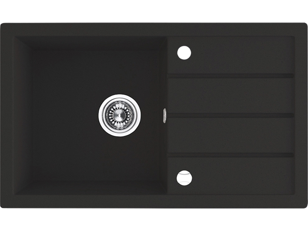 Laveo Trzynastka zlewozmywak granitowy 79x48 cm czarny SBP711T