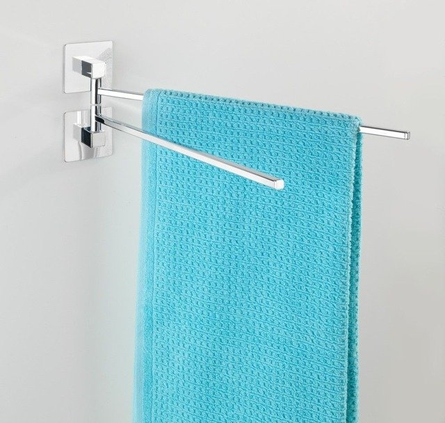 Wenko Turbo-Loc wieszak na ręcznik 40 cm dwuramienny ruchomy srebrny 23852100