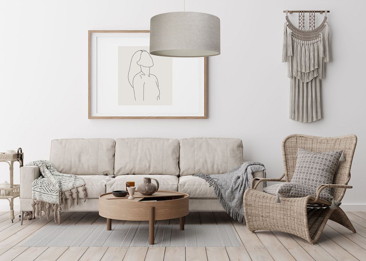 BPS Koncept Len Light lampa wisząca 1x60 W beżowa 0E0-209-60