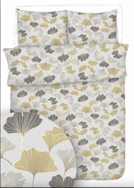 Poszewka 70x80 - KORA bawełniana wz. Miłorząby Szare