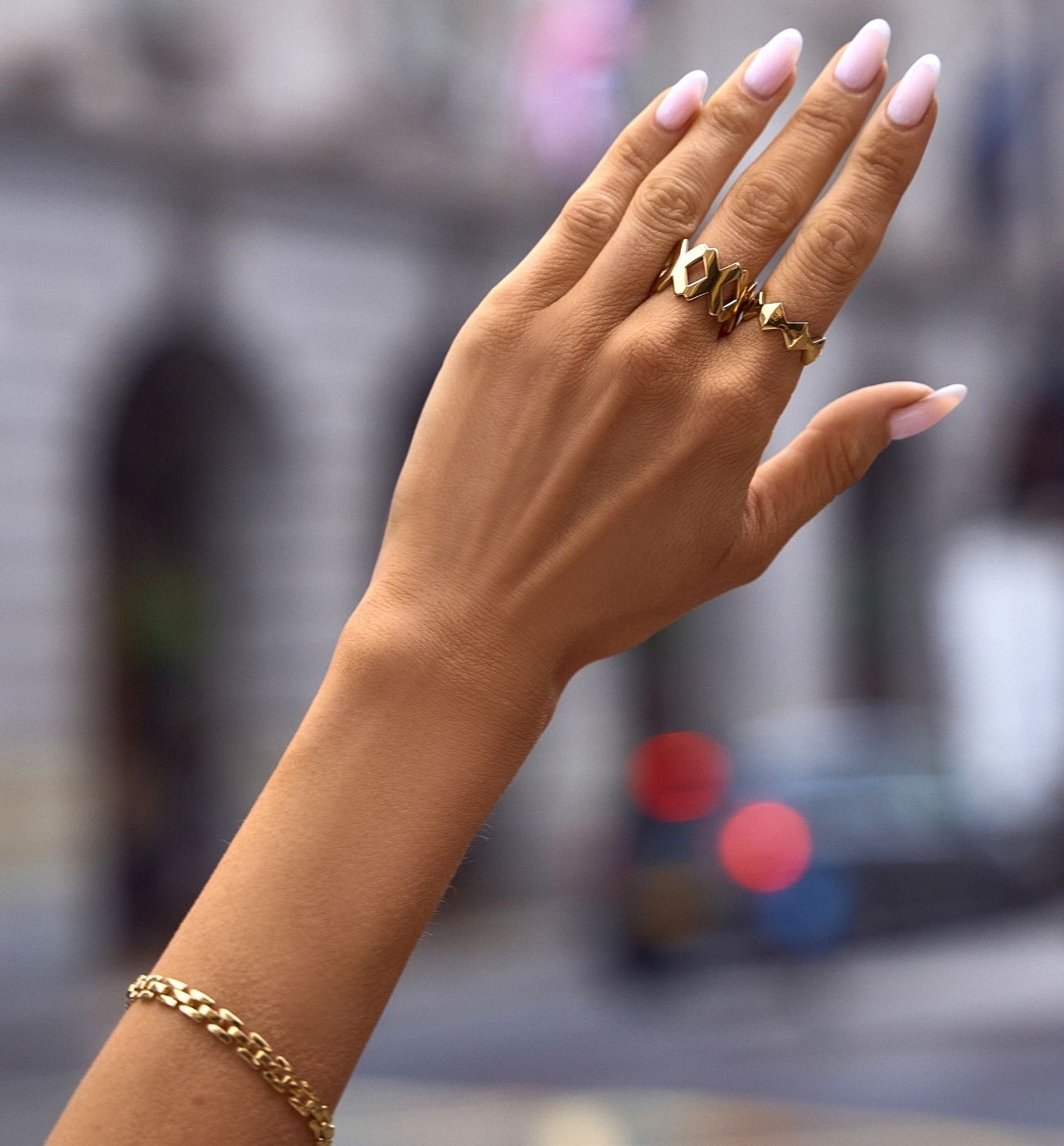 Pierścionek złoty z rombami Tessellis PSA0913