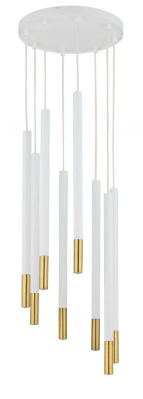 Lampa wisząca Sigma Lighting Sopel Due 3780 biało-złota dekoracyjna 8xG9 x 1 szt.
