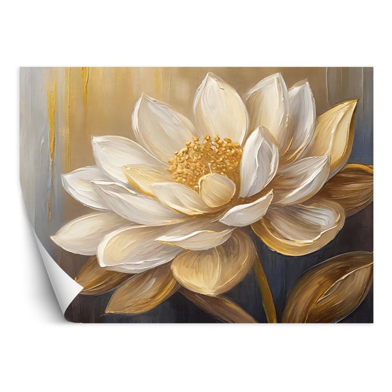 Fototapeta Feeby Kwiaty malowane na złoto Glamour 150x105 1 szt