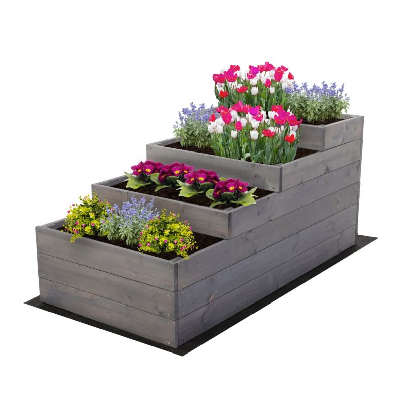 Warzywnik ogrodowy MODO24 54x60x120 cm szara impregnacja szeroki wysoki 1 szt.