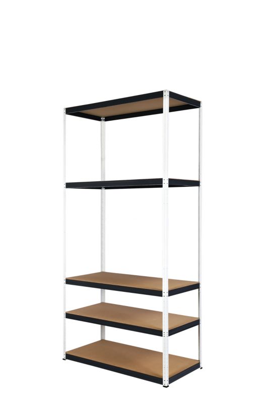 Regał metalowy MODO24 magazynowy stojak biało-grafitowy helios 180x100x50cm 5 półek po 400 kg 1 szt.