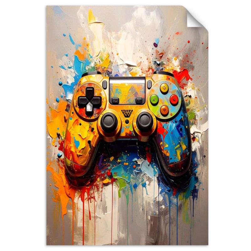 Naklejki samoprzylepne do salonu sypialni Feeby Kolorowy Kontroler do gier wideo 40x60cm 1szt