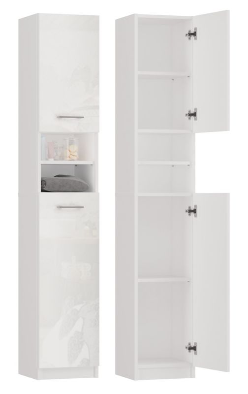 Szafka Łazienkowa Topeshop Marbella 32cm Regał Słupek Biel Połysk 30x32x180 cm 1 szt.