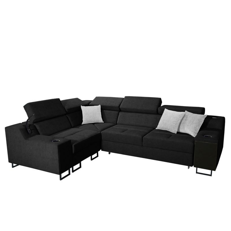 Narożnik z barkiem MIRJAN 24 Alicante II lewy czarny + platynowy 1 szt.