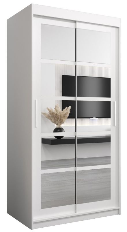 Szafa przesuwna Abiks ROMA 2 100 biały mat + biały mat 1 szt.