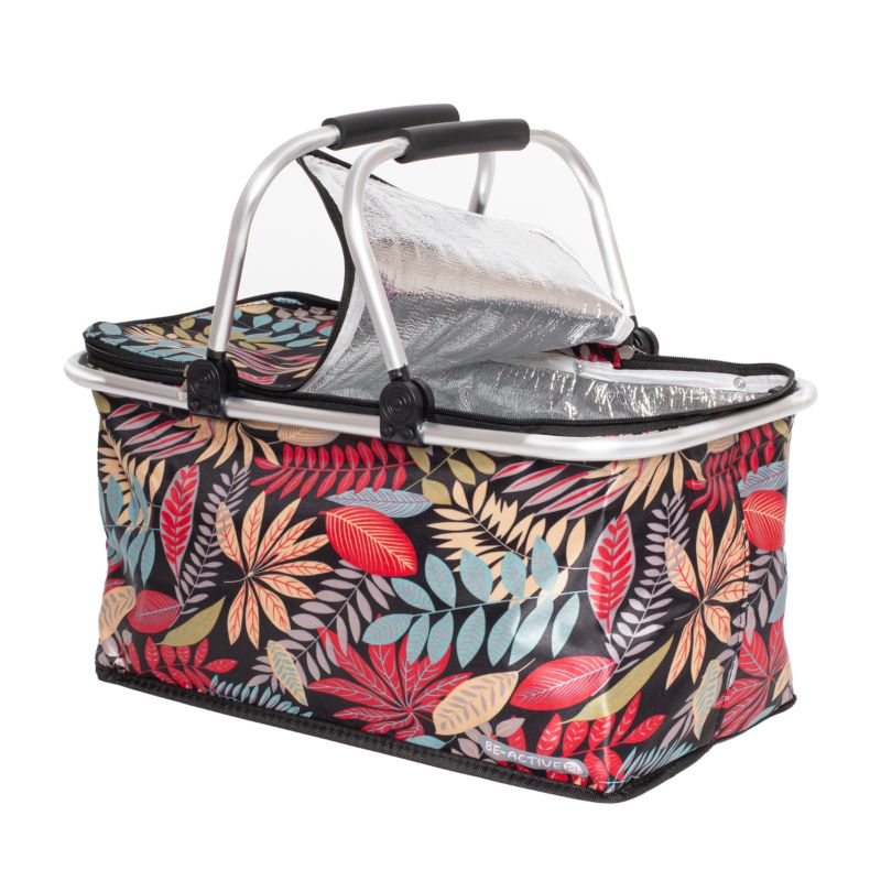 Kosz termiczny Be-active.pl torba na zakupy piknik 30 litrów wzór czerwone liście 1 szt.