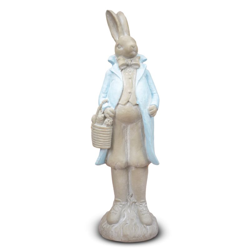 Figurka dekoracyjna zając, Solis Decor by Aleksandra Sobota, z koszem, 1 szt.