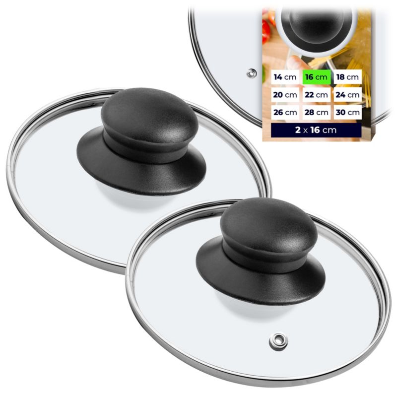 Pokrywka KADAX Szklana 16cm Żaroodporna Uniwersalna 2szt