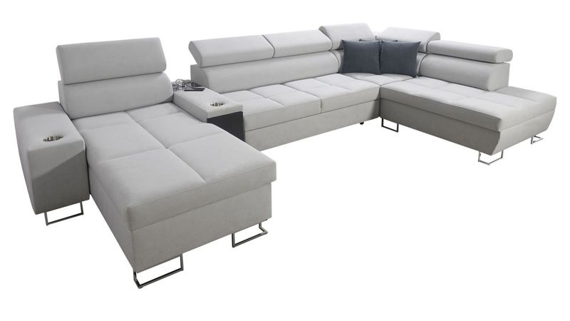 Narożnik z barkiem MIRJAN 24 Morena V lewy platynowy + ciemny szary 1 szt.