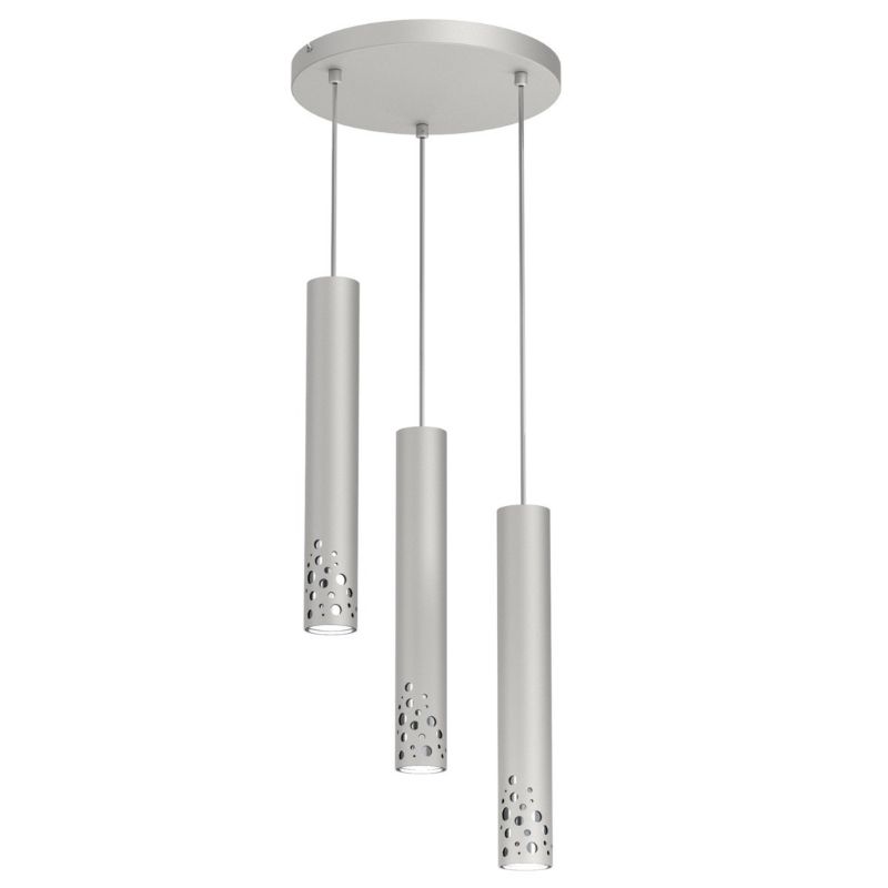 Lampa wisząca Luminex Altro Buble 1975 jasnoszaro-chromowana tuby 3xGU10 x 8W 1 szt.