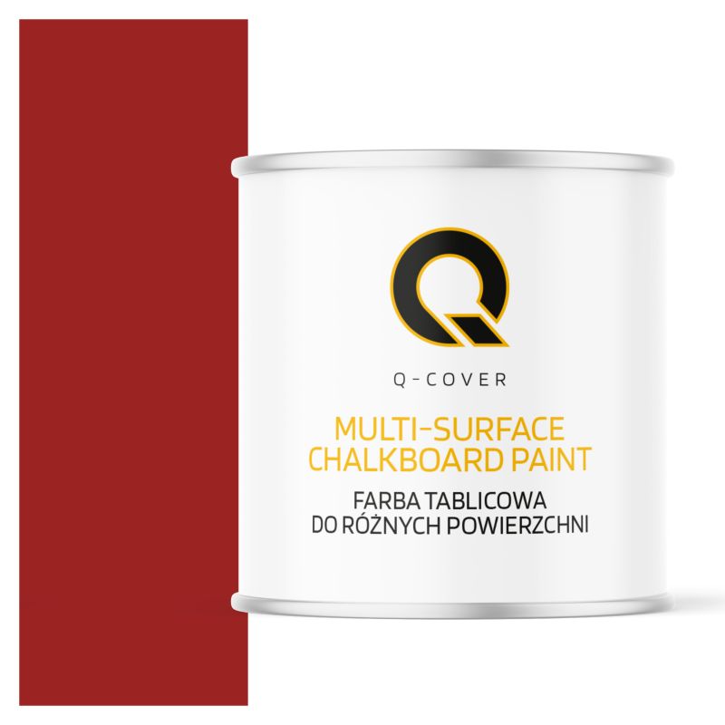 Farba Tablicowa Do Ścian Pisania Kredą Q-Cover Kolor Czerwony sygnałowy RAL3001 Mat 2.5L