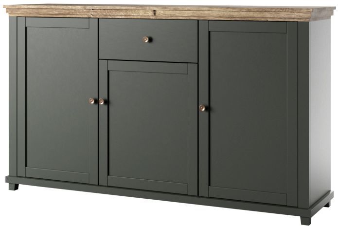 Komoda HELVETIA EVORA 3D1S 160 zielona mat/dąb lefkas 1 szt.