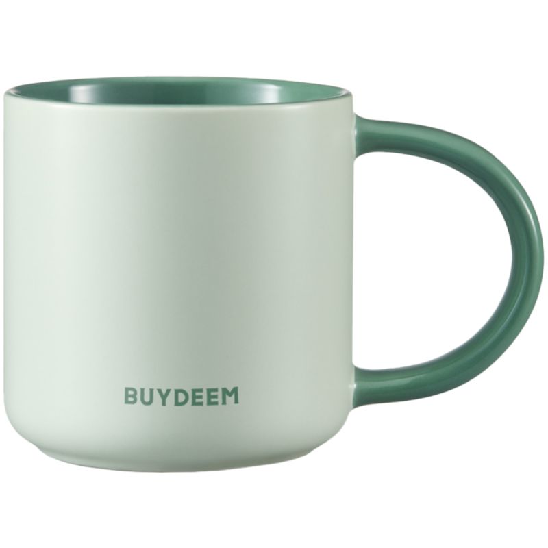 Kubek ceramiczny BUYDEEM CD1018 300 ml ergonomiczny uchwyt odporny na wysokie temperatury pastelowy zielony 1 szt.