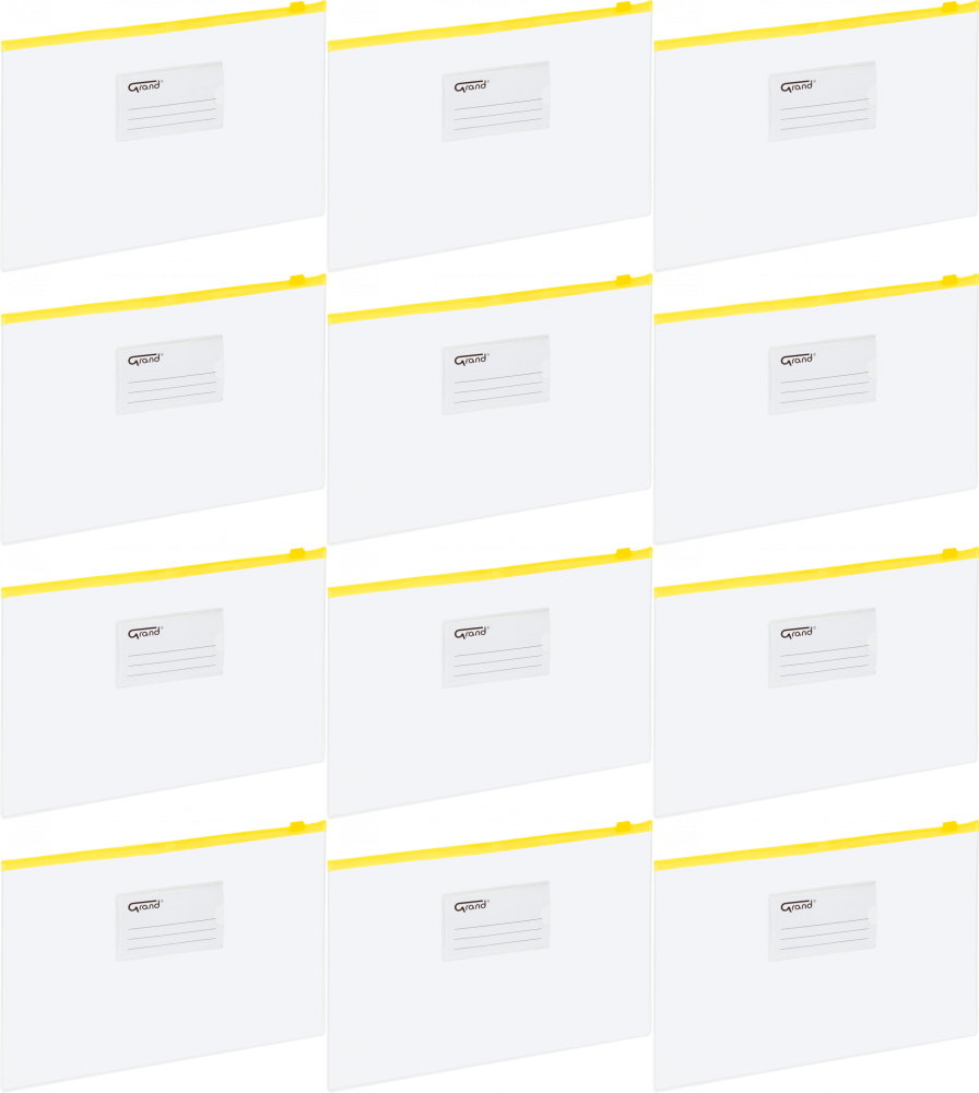 12x Koszulka z suwakiem Grand, A4, żółty