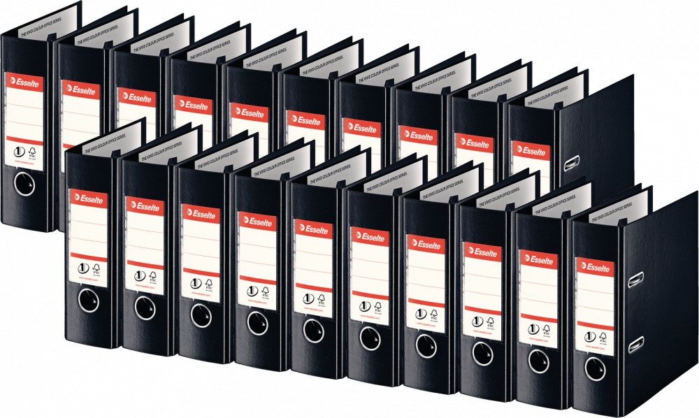 20x Segregator A5 Esselte No.1 Power, 75mm, do 500 kartek czarny