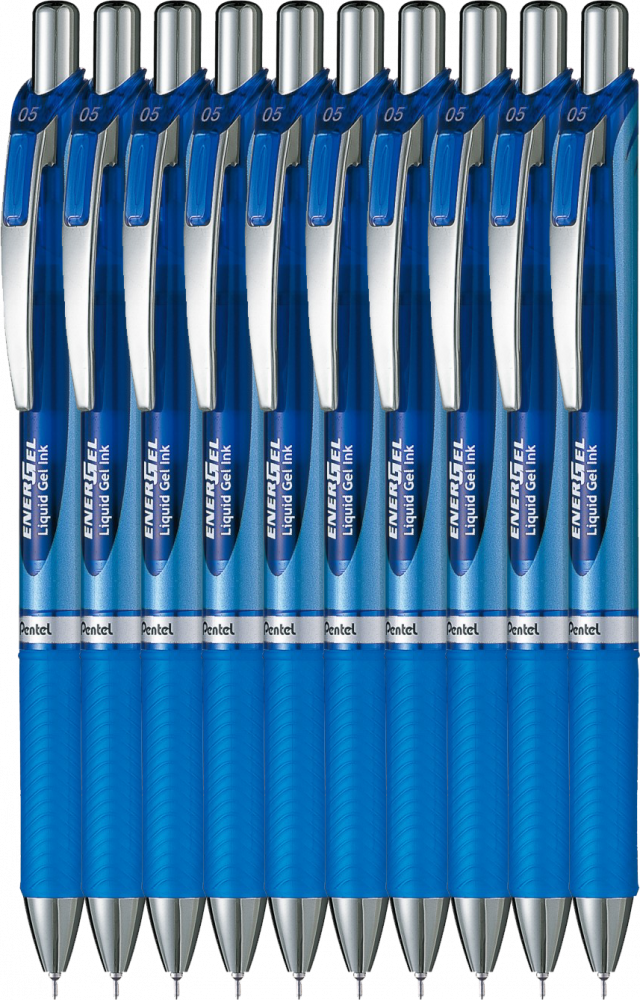 10x Pióro kulkowe automatyczne Pentel, EnerGel BLN-75, 0.5mm, niebieski