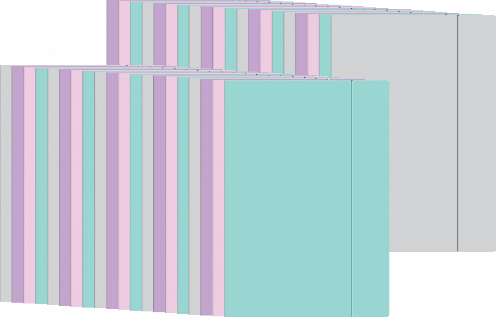 40x Teczka z gumką Interdruk Pastel, A5+, 300g/m2, mix kolorów pastelowych