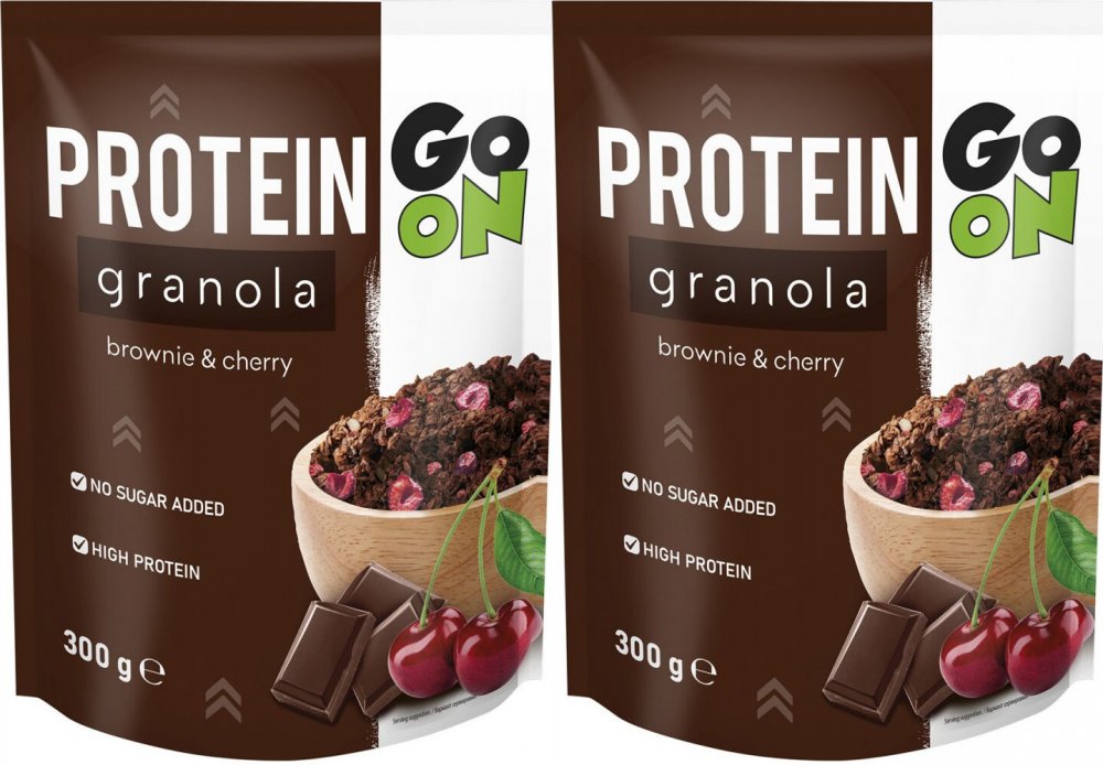 2x Granola proteinowa Sante Go On Protein, brownie i wiśnia, 300g