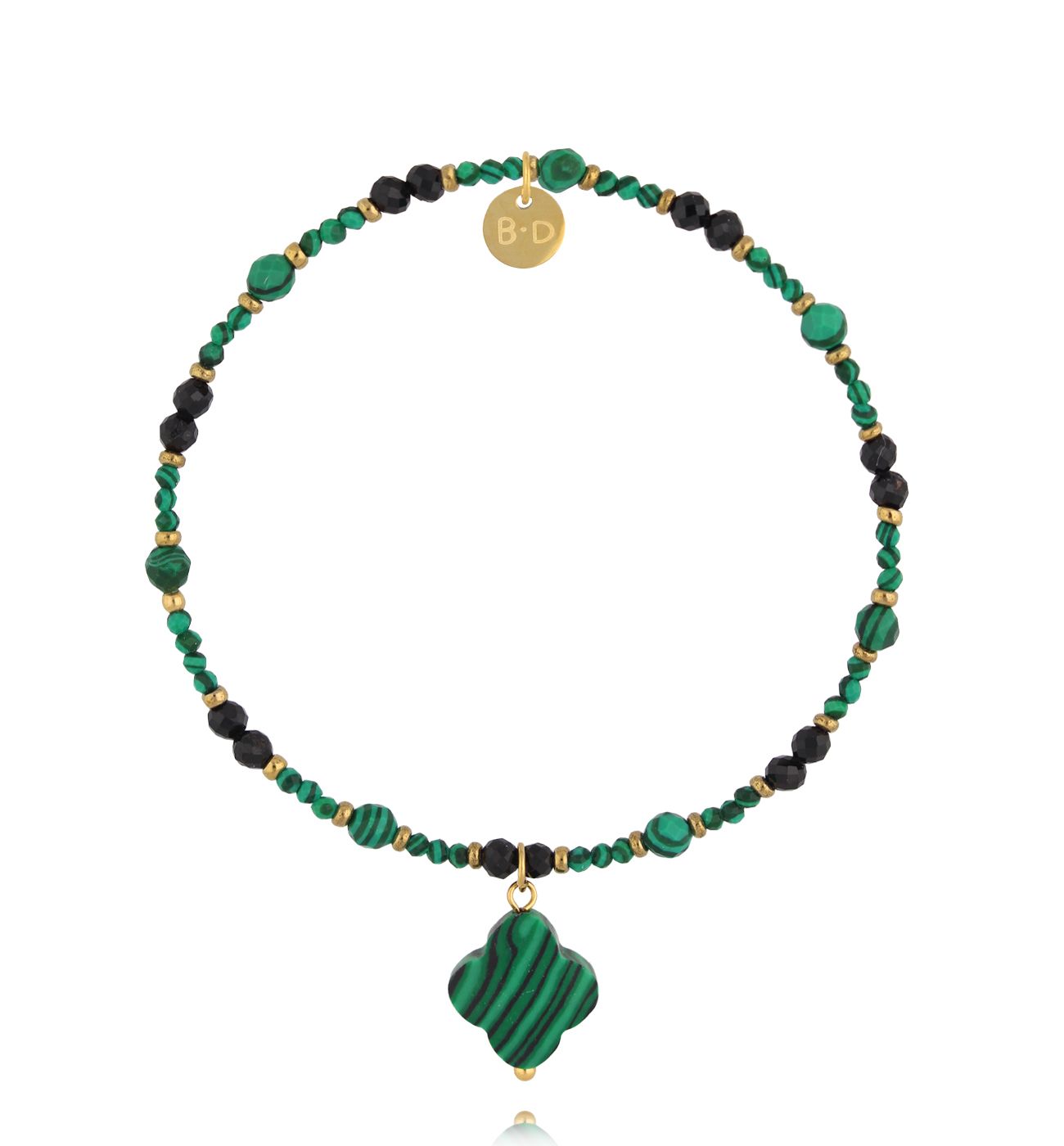 Bransoletka zielona z koniczynką BTW3347