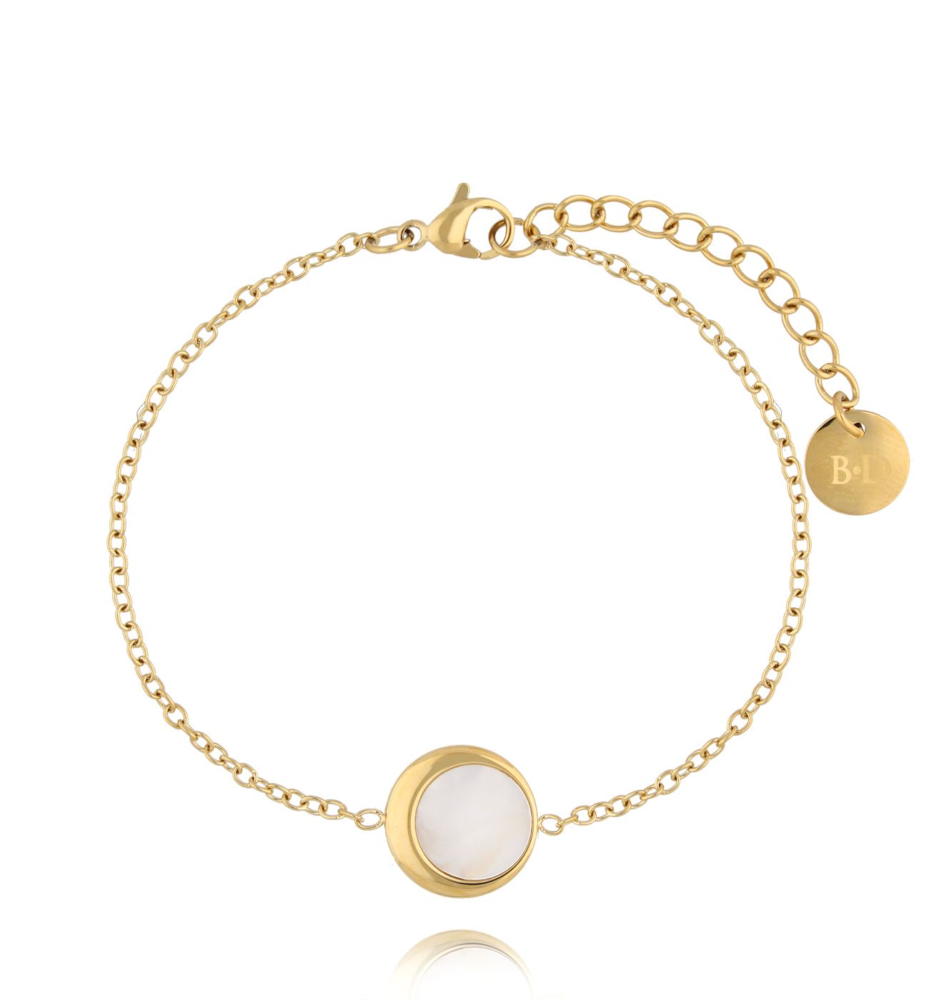 Bransoletka z masą perłową złota BSA0746