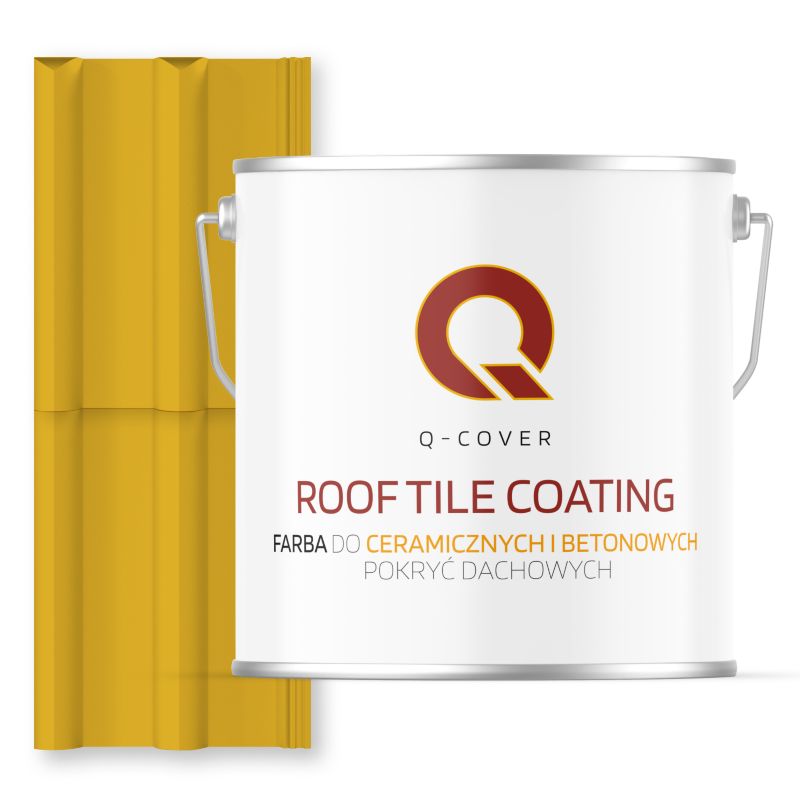 Farba do Dachów Ceramicznych i Betonowych Pokryć Dachowych Q-Cover Żółty cytrynowy RAL1012 Wysoki Połysk 5L