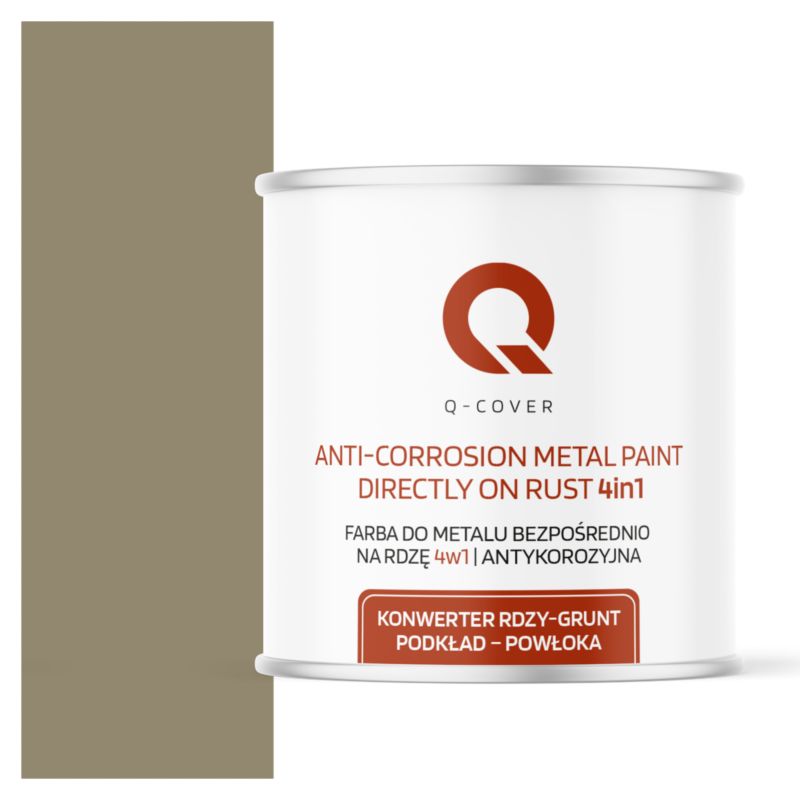 Farba do Metalu Prosto na Rdzę 4w1 Q-Cover Szaro-żółty RAL7034 Półmat 2.5L