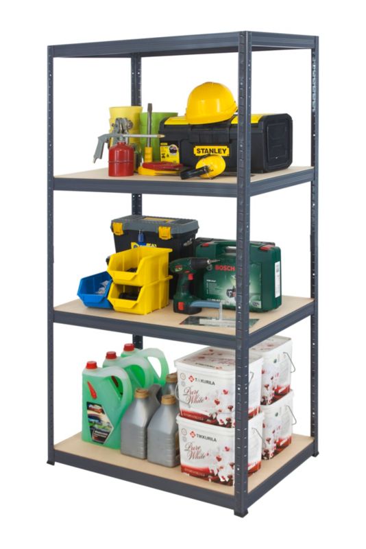 Regał metalowy MODO24 magazynowy garażowy grafit premium helios 180x100x35cm 4 półki po 275 kg 1 szt.