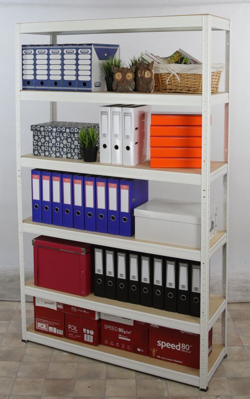 Regał metalowy MODO24 magazynowy stojak biały helios 196x180x35cm 6 półek po 275 kg 1 szt.