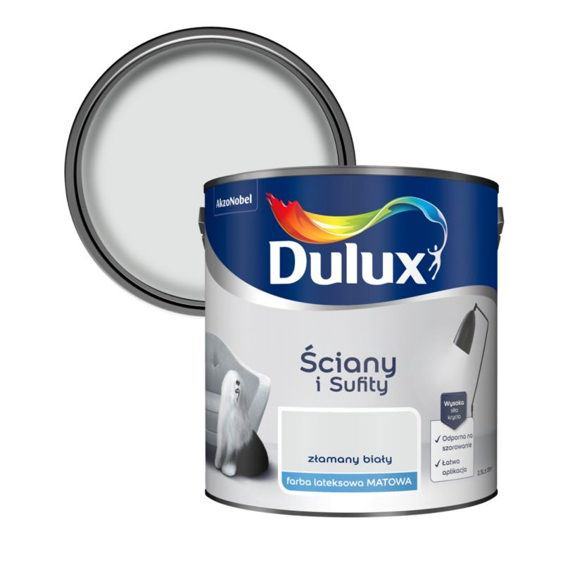 Farba Dulux Ściany i Sufity złamany biały 2,5 l