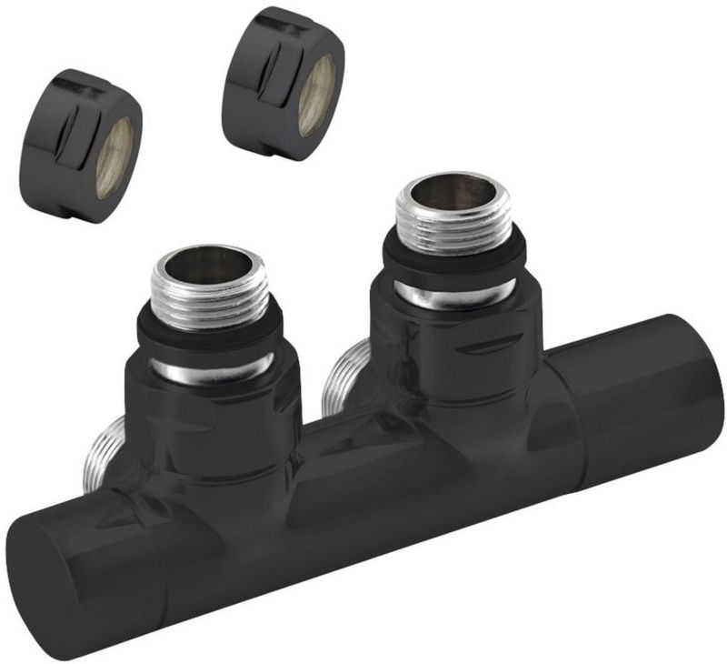 Zestaw przyłączeniowy Sapho Twin Black czarny mat, prawy, centralne ogrzewanie, 1 szt.