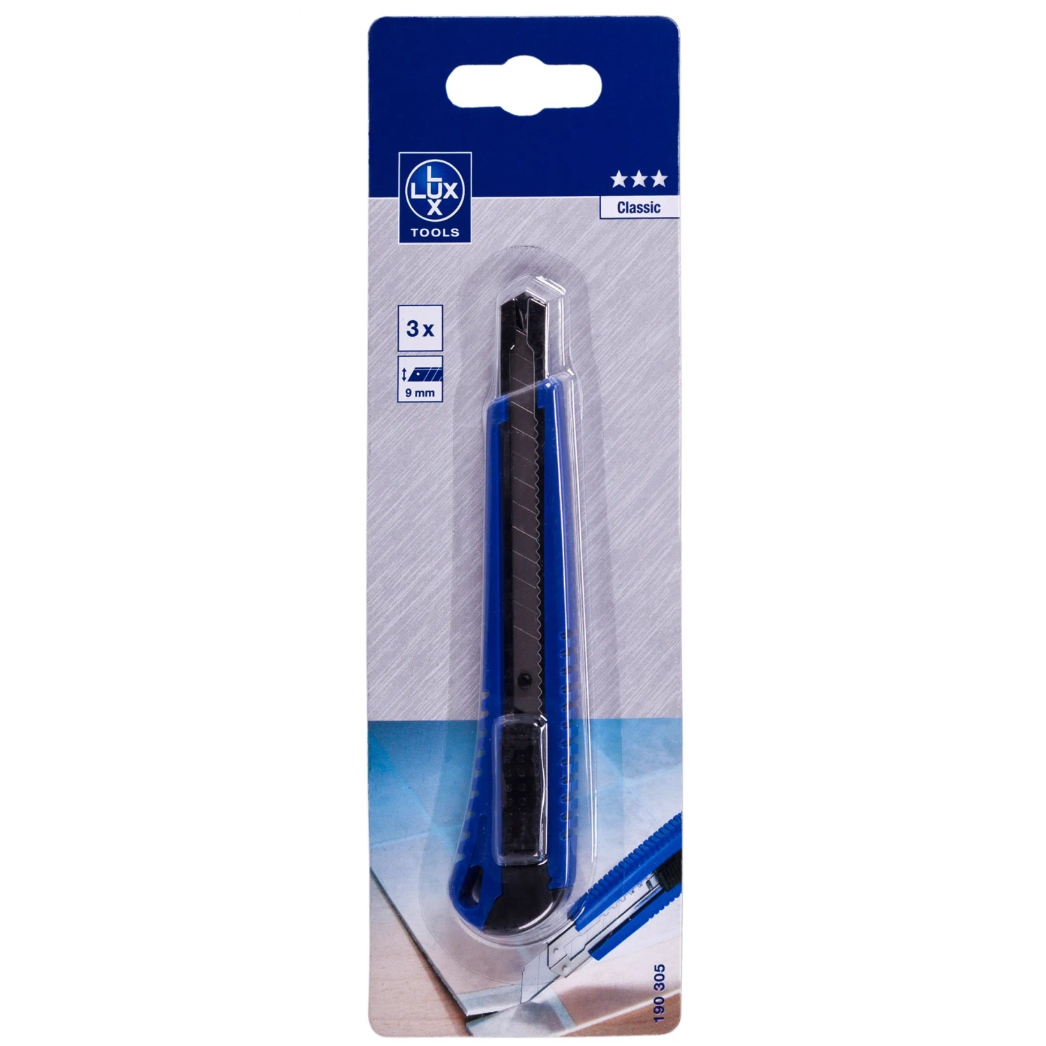 LUX Nóż uniwersalny w obudowie z tworzywa sztucznego 9 mm