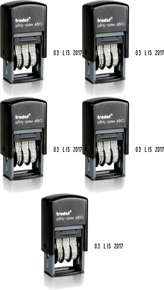 5x Datownik Trodat 4810, wersja polska, czarny