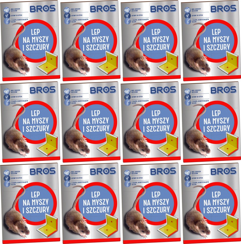 12x Lep na myszy i szczury Bros, 1 sztuka