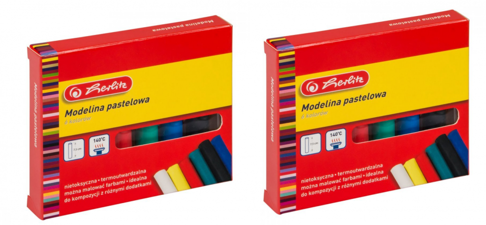2x modelina pastelowa Herlitz, 6 kolorów