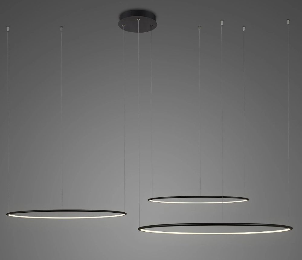 Altavola Design Ledowe Okręgi lampa wisząca 91W LED czarny LA075/CO3_100_in_4k_black