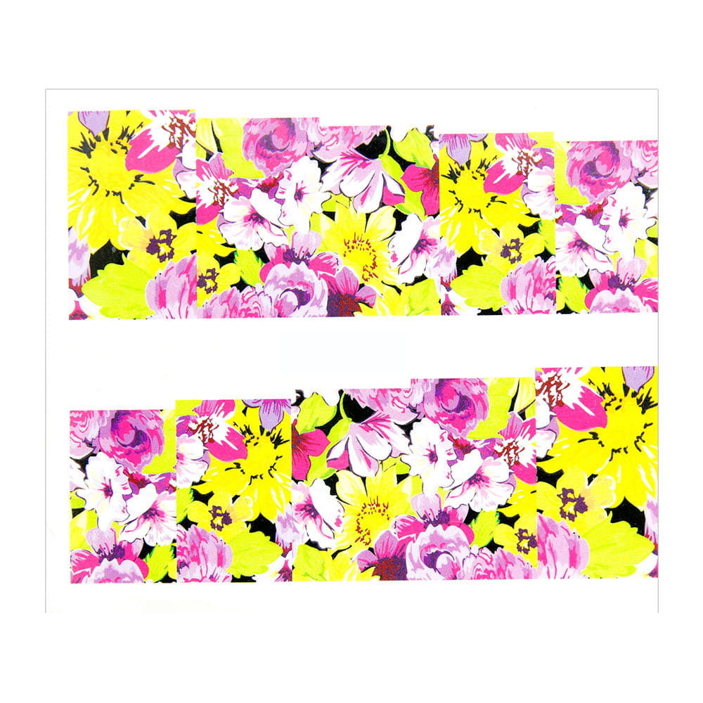 Naklejki wodne do paznokci arkusz 6,5 x 5,5 cm na 10 palców bn Nr 072
